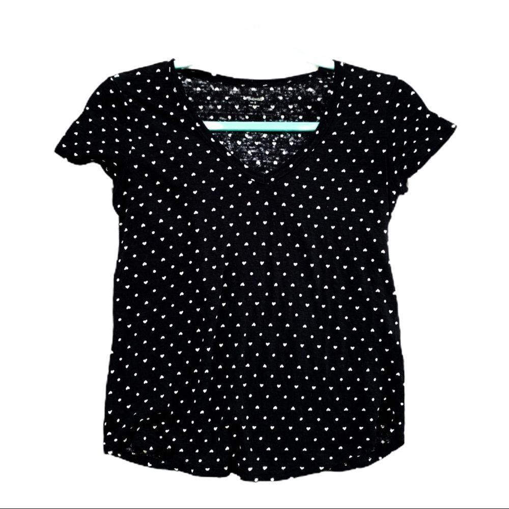 Madewell V-neck Linen Heartdots Shirt